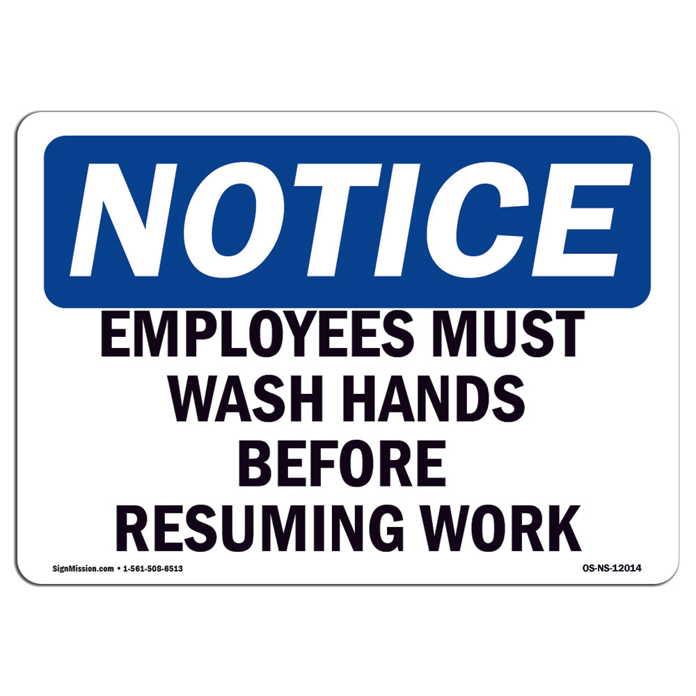 Employees Must Wash Hands Before Sign