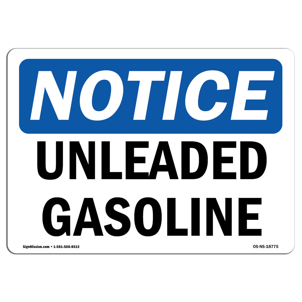 Unleaded Gasoline Sign