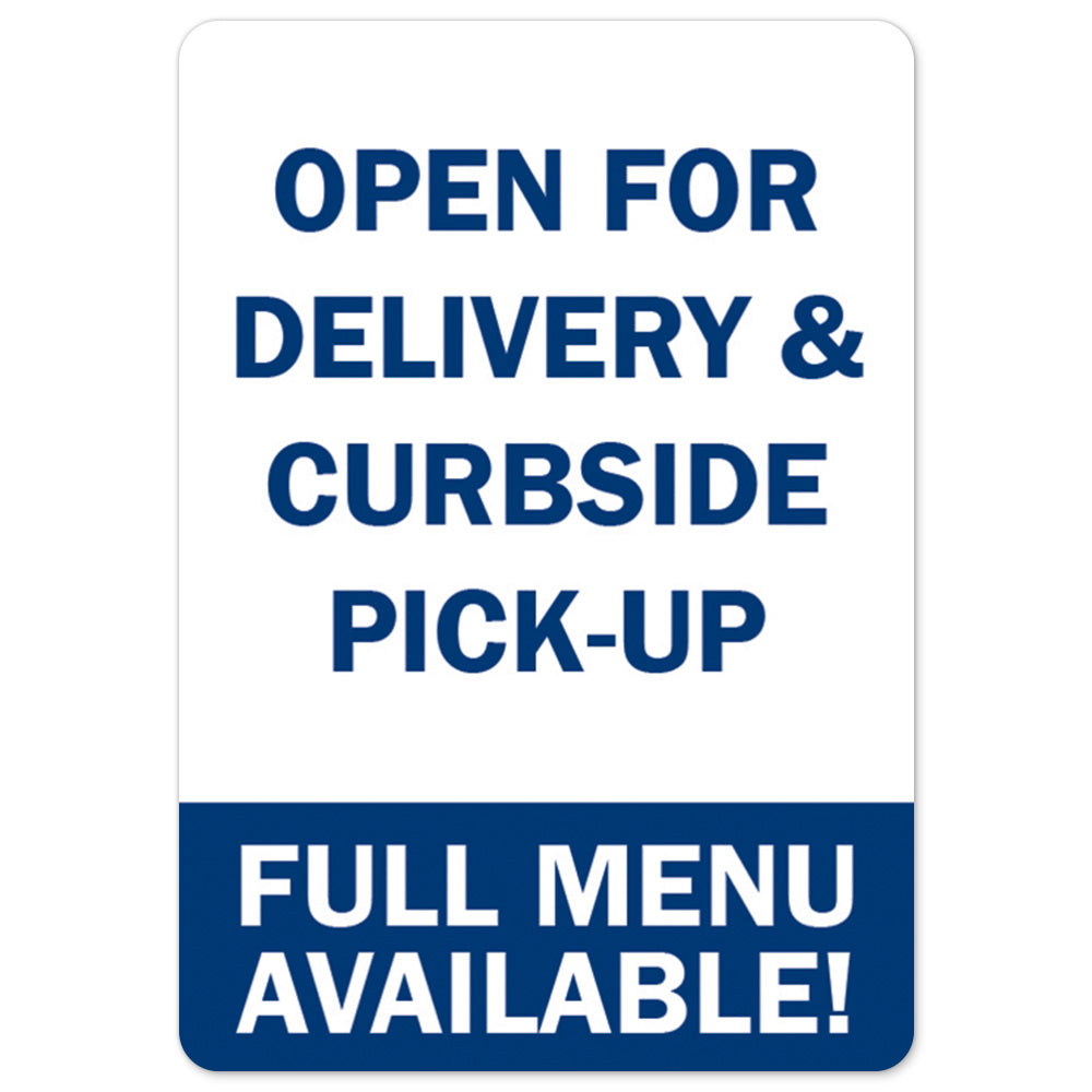 Open For Delivery & Curbside Pick-up