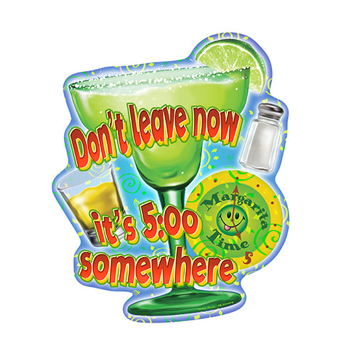 Margarita Time It's 5:00 Somewhere Vinyl Decal Sticker