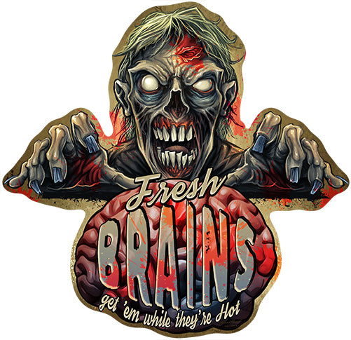 Zombie Brains Vinyl Decal Sticker