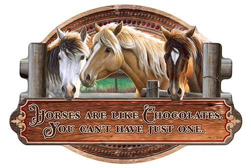 Horses Are Like Chocolates Novelty Sign
