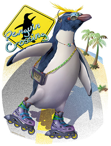 Penguin Crossing Novelty Sign