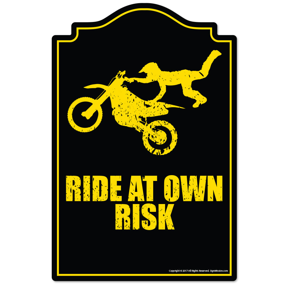 Ride At Own Risk Vinyl Decal Sticker