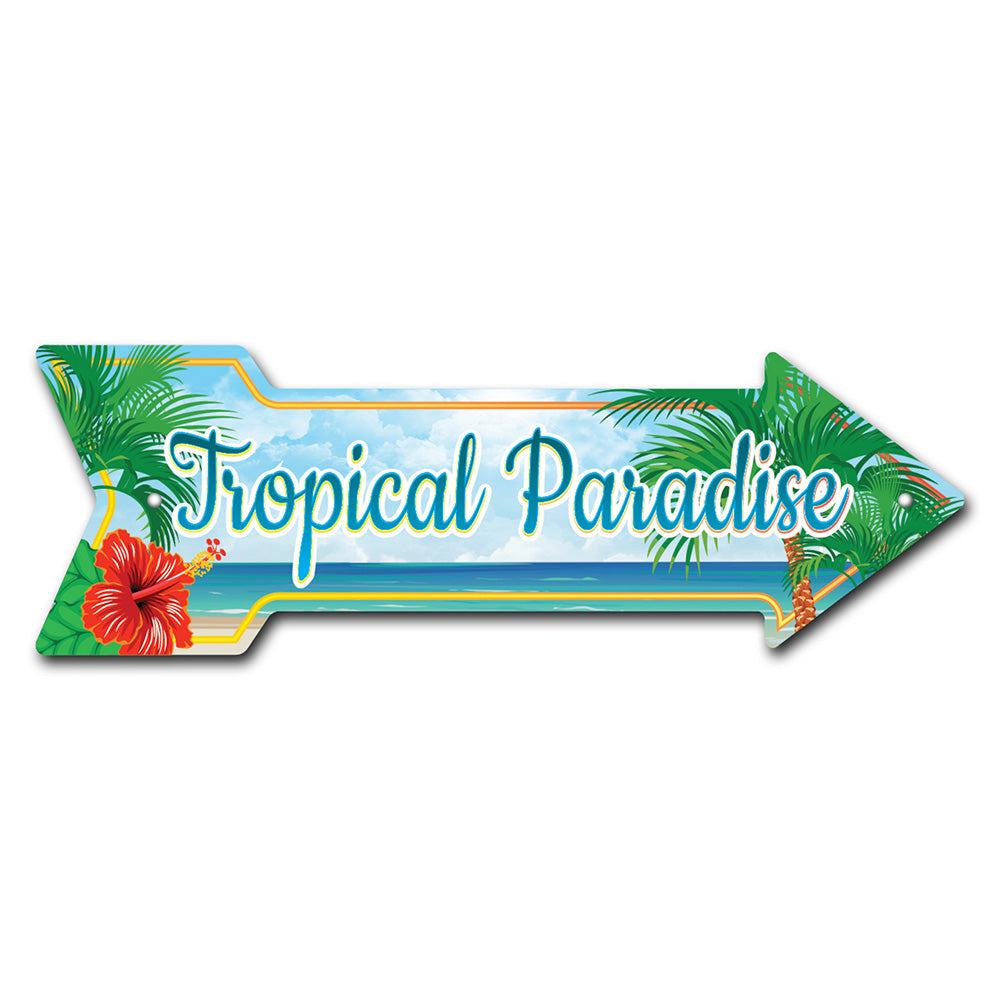 Tropical Paradise Arrow Sign