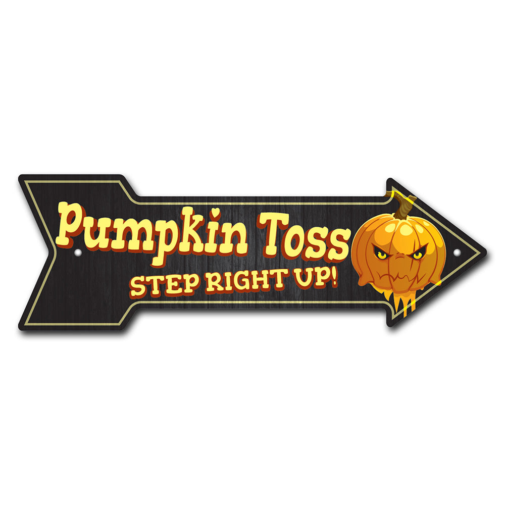 Pumpkin Toss Arrow Sign