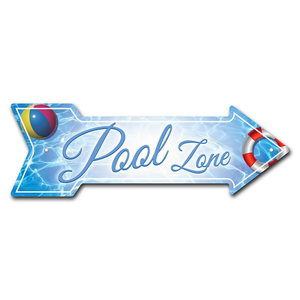 Pool Zone Arrow Sign