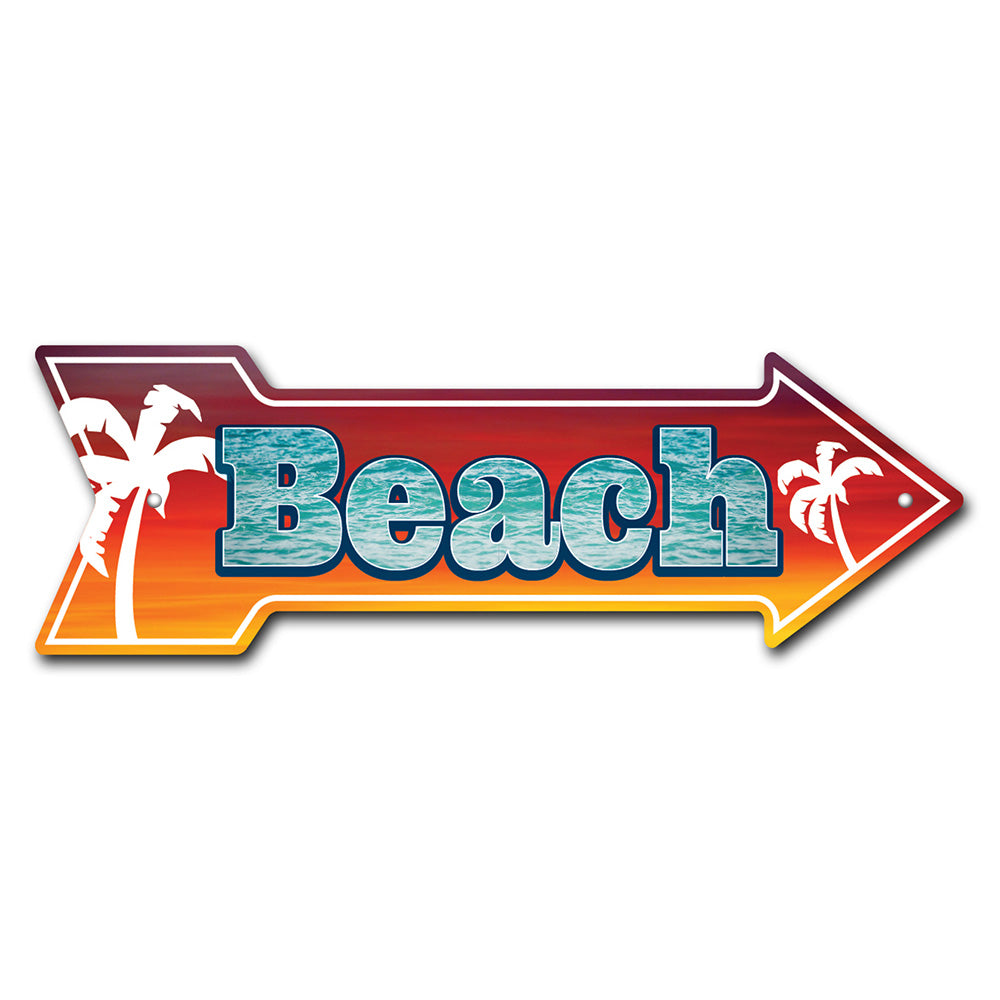 Beach 3 Arrow Sign