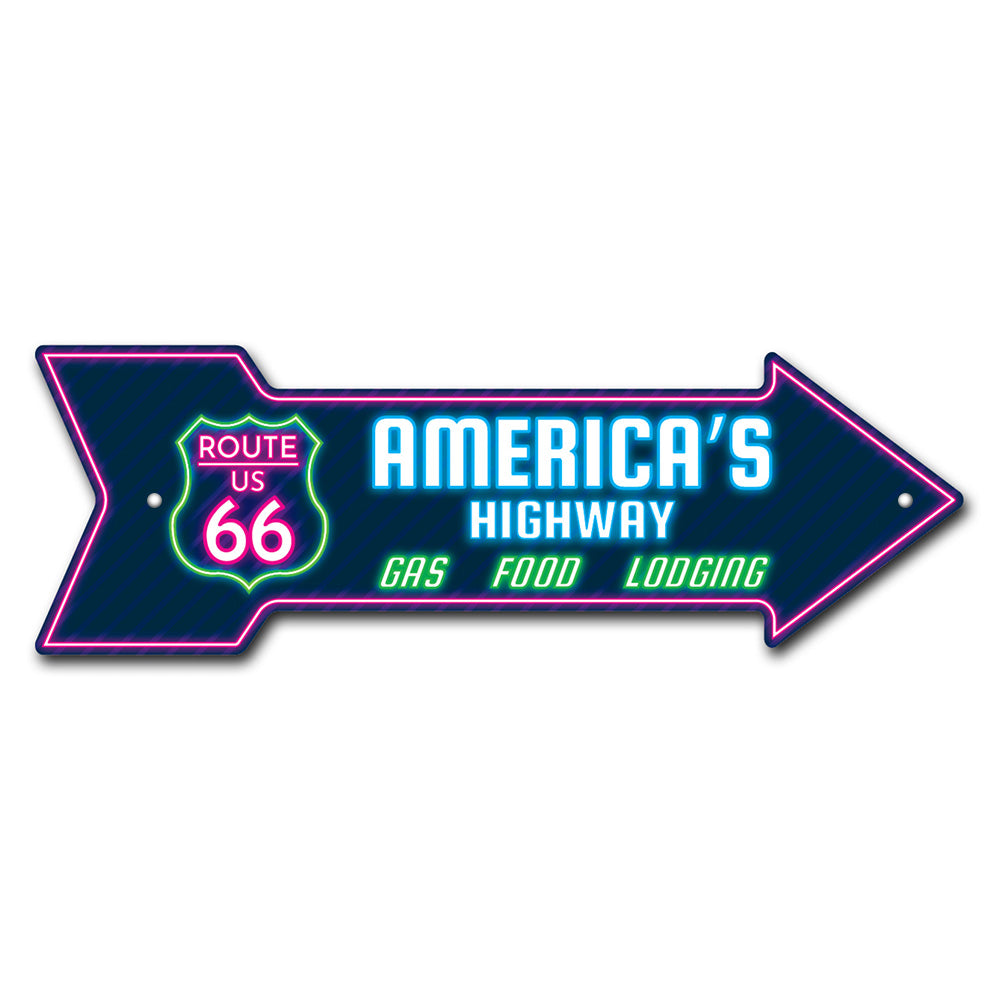 66 Lodging Arrow Sign