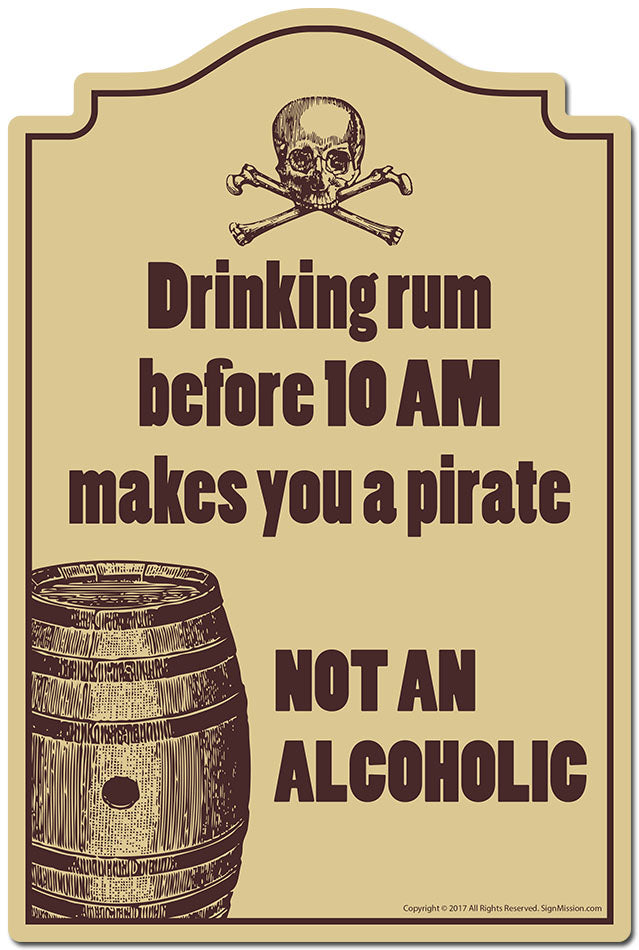 Drinking Rum Before 10 Am Makes You A Pirate 3 pack of Vinyl stickers 3.3" X 5" Vinyl Decal Sticker