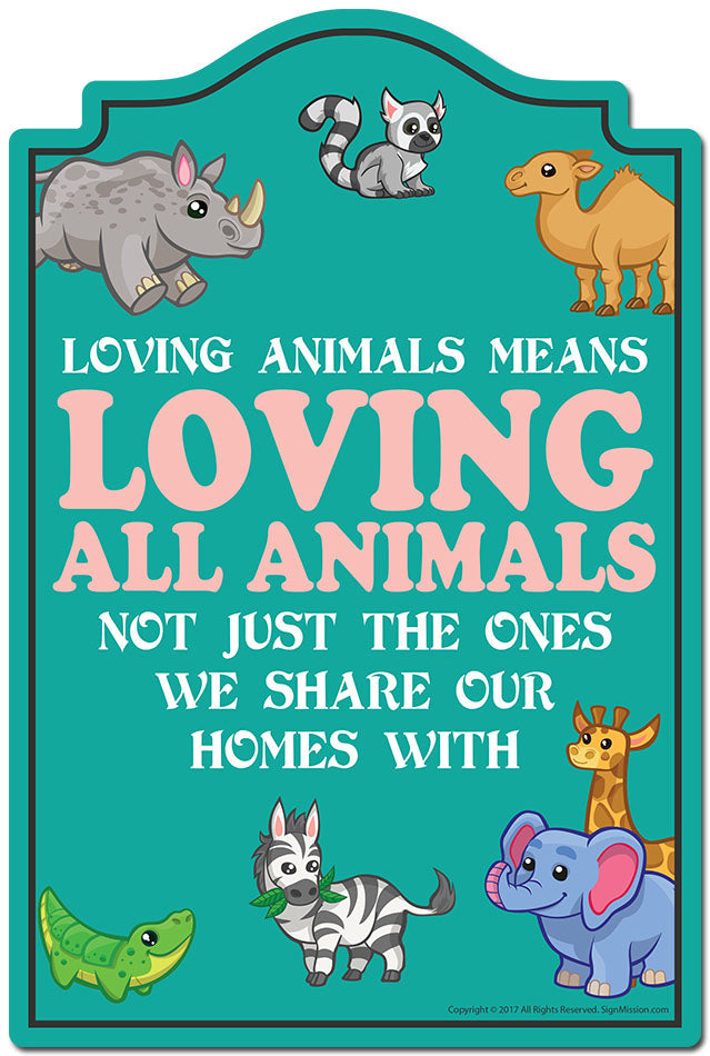 Loving Animals Is Loving All Animals 3 pack of Vinyl Decal Stickers 3.3" X 5" Vinyl Decal Sticker