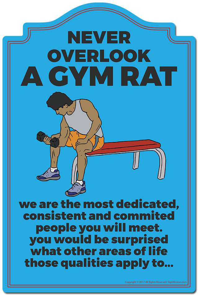 Never Overlook A Gym Rat 3 pack of Vinyl Decal Stickers 3.3" X 5" |Laptop Or Car Vinyl Decal Sticker