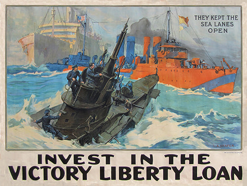 Invest In The Victory Liberty Loan Ships Novelty Sign