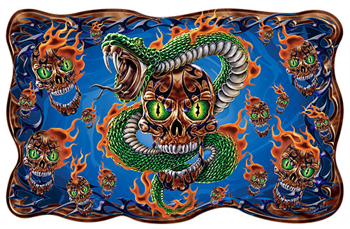 Snake Skull Novelty Sign