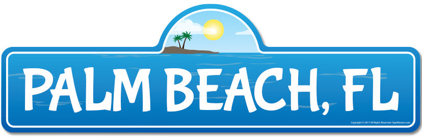 Palm, FL Florida Beach Street Sign