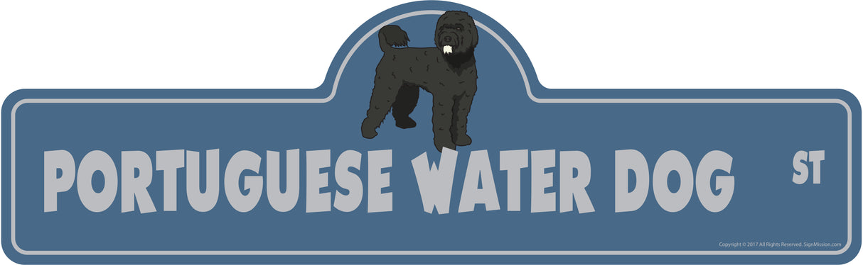 Portuguese Water Dog Street Sign