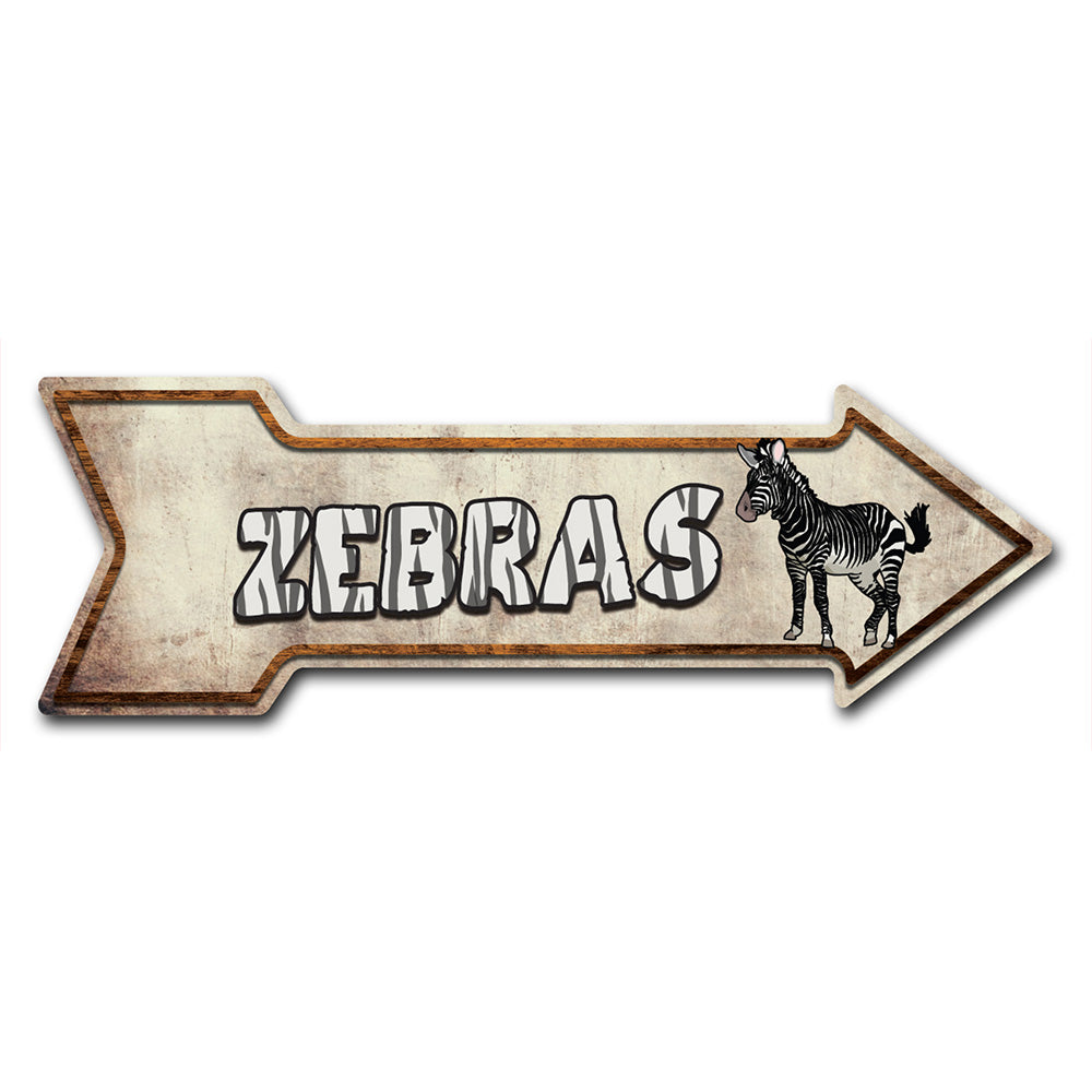 Zebras Arrow Sign