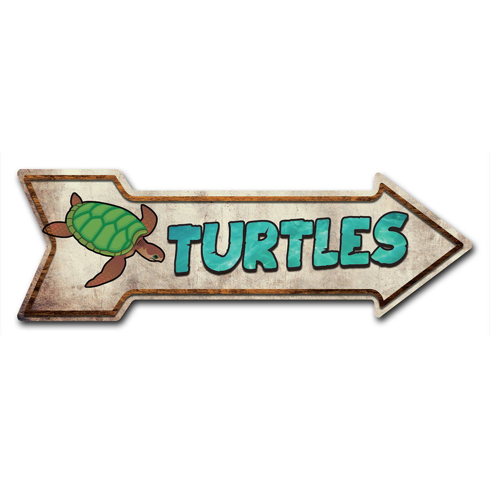 Turtles Arrow Sign
