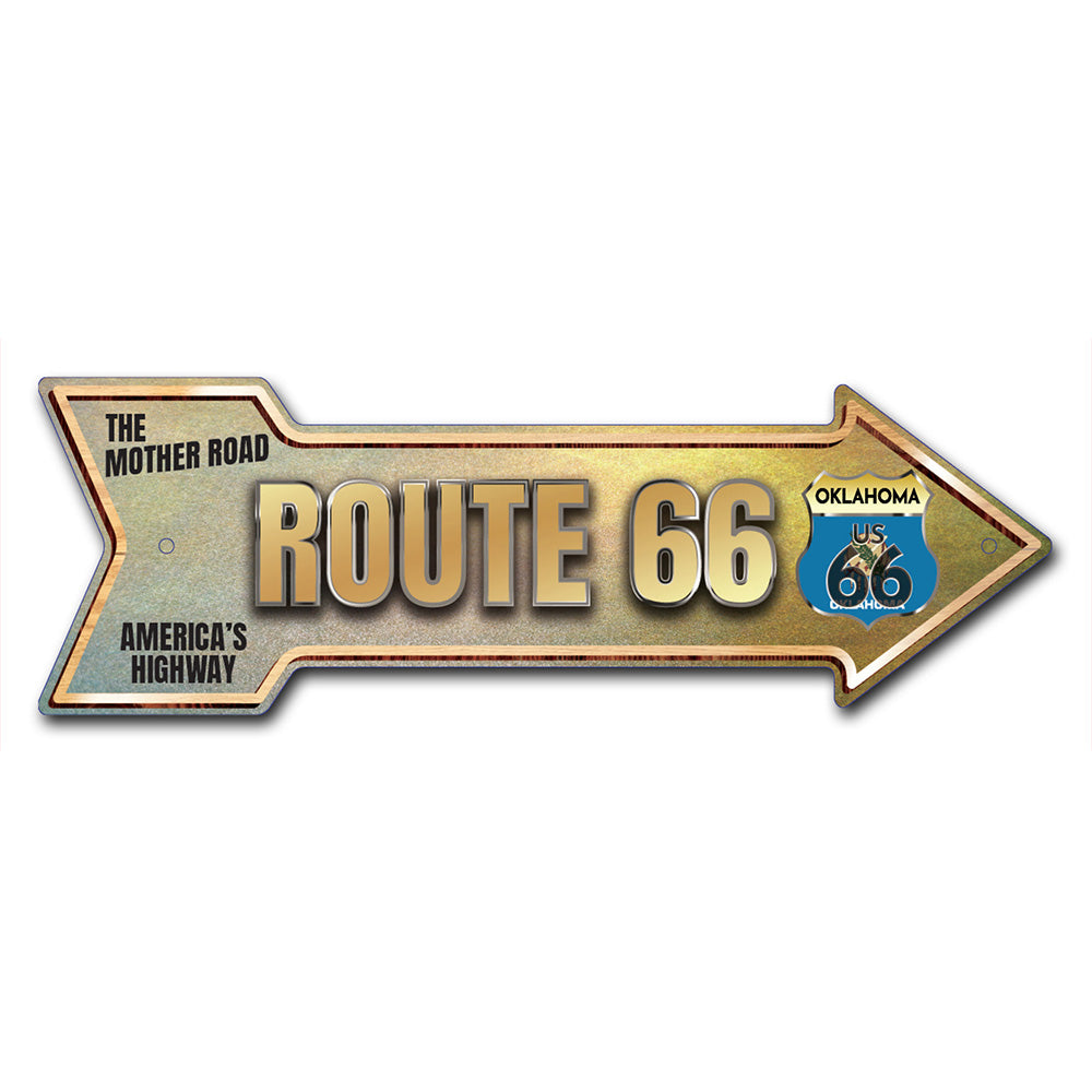 Route 66 Oklahoma Arrow Sign