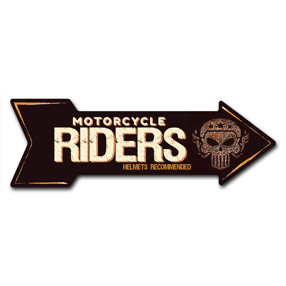 Motorcycle Riders Arrow Sign