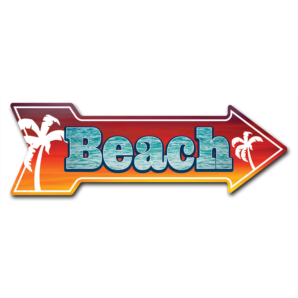 Beach 3 Arrow Sign