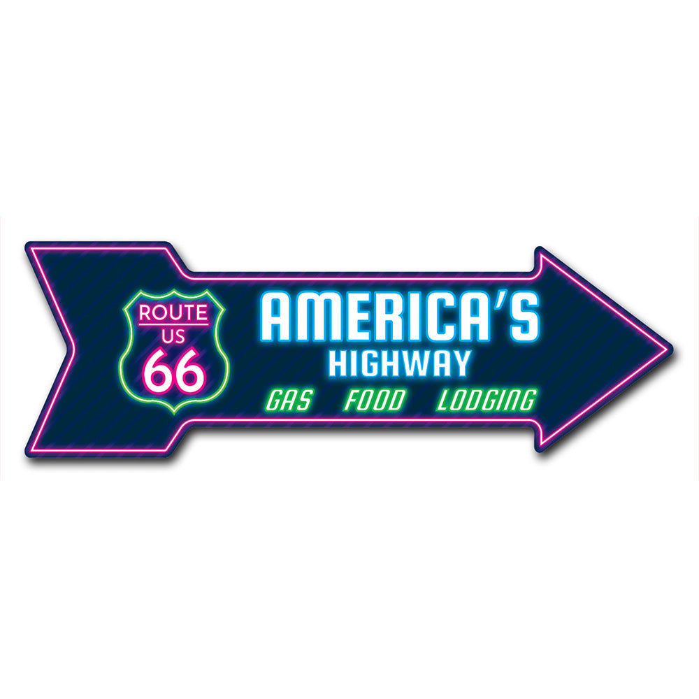 66 Lodging Arrow Sign