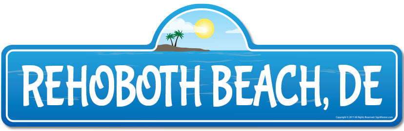 Rehoboth, DE Delaware Beach Street Sign