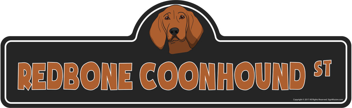 Redbone Coonhound Street Sign