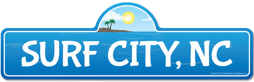 Surf City, NC North Carolina Beach Street Sign