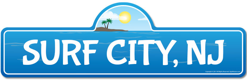 Surf City, NJ New Jersey Beach Street Sign