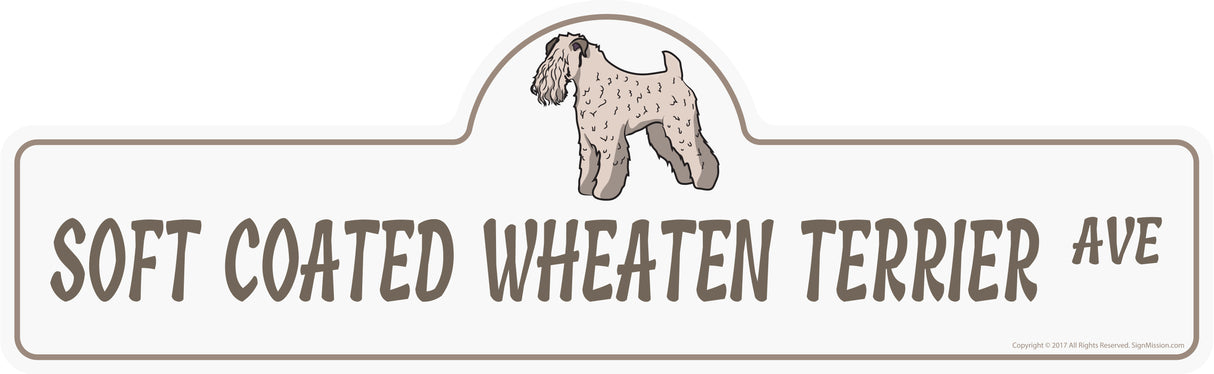 Soft Coated Wheaten Terrier Street Sign