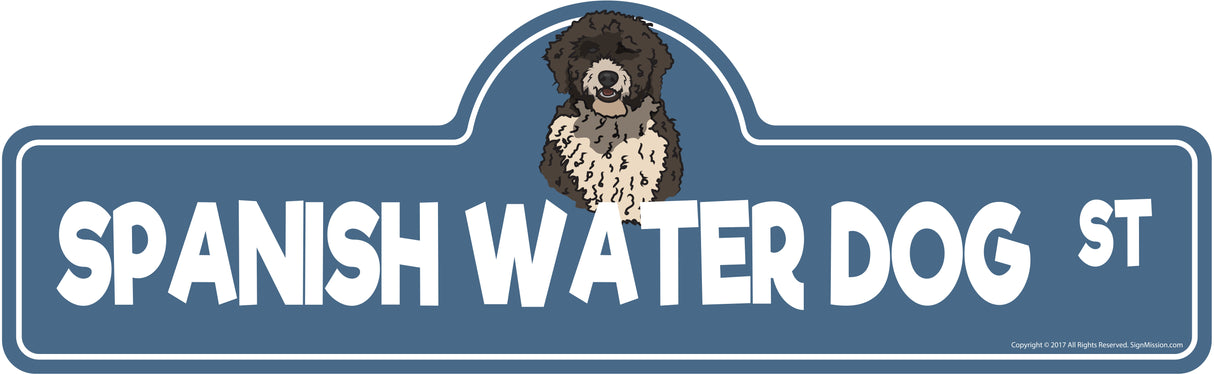Spanish Water Dog Street Sign