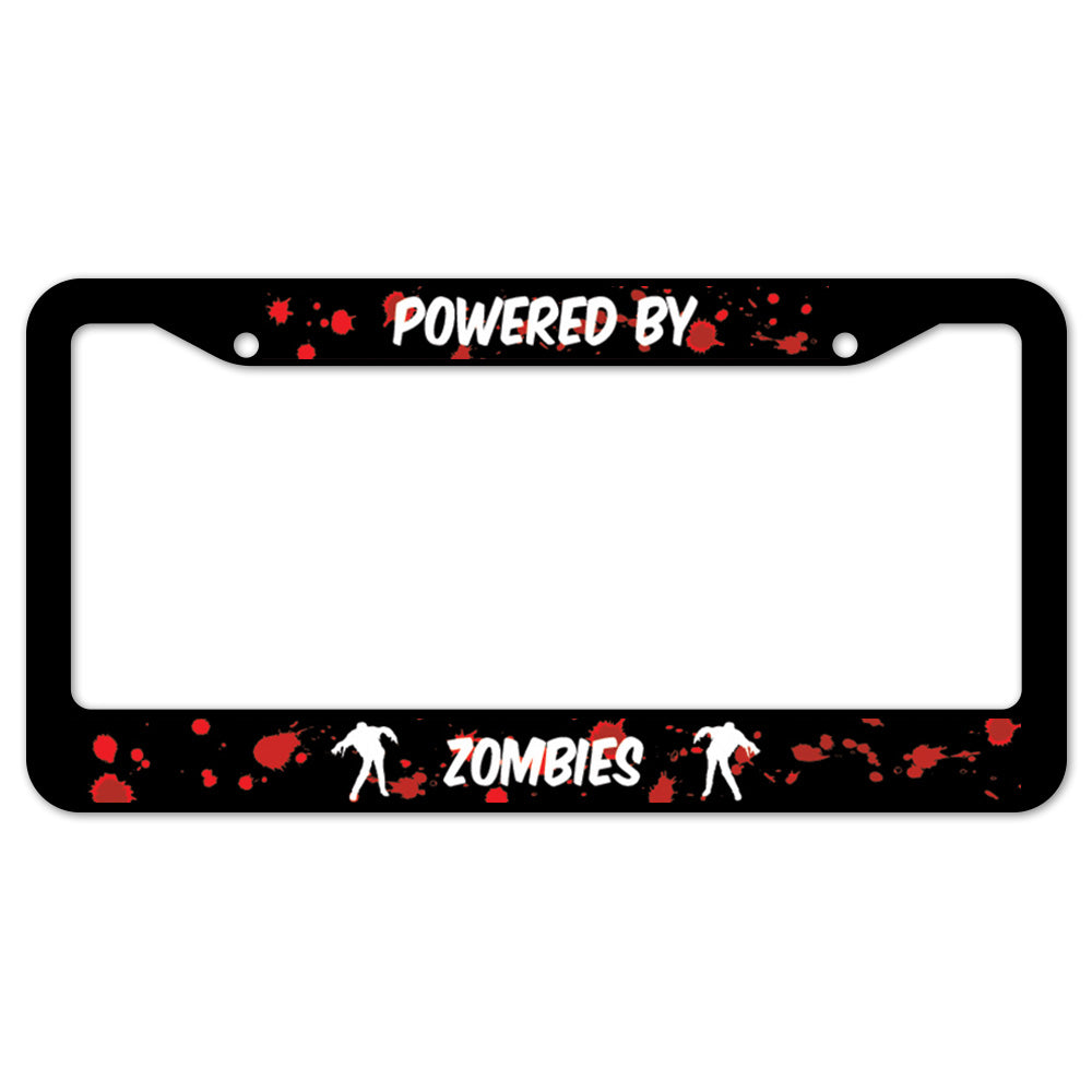 Powered By Zombies License Plate Frame