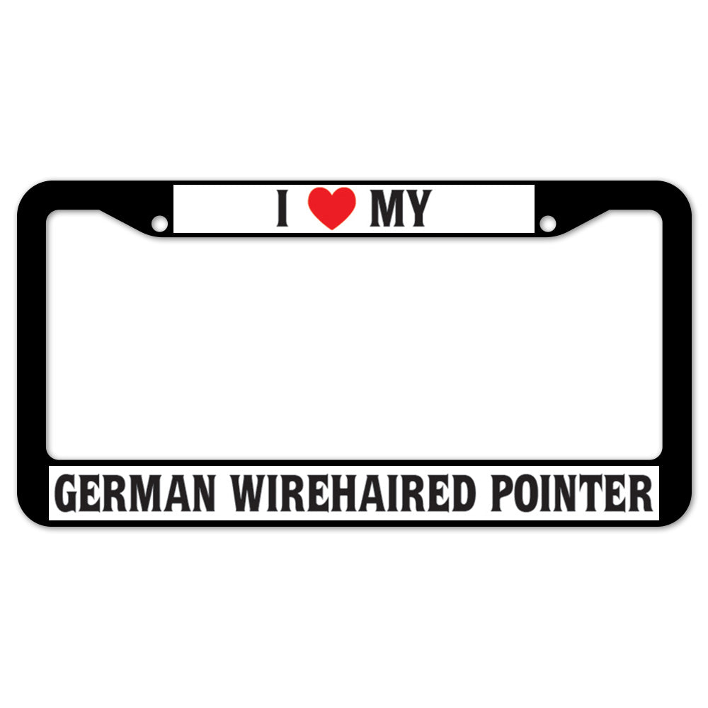 I Heart My German Wirehaired Pointer License Plate Frame