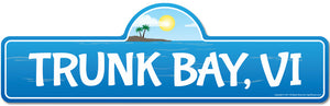 Trunk Bay, VI Virgin Islands Beach Street Sign