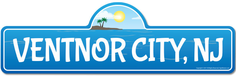 Ventnor City, NJ New Jersey Beach Street Sign
