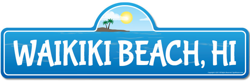 Waikiki, HI Hawaii Beach Street Sign