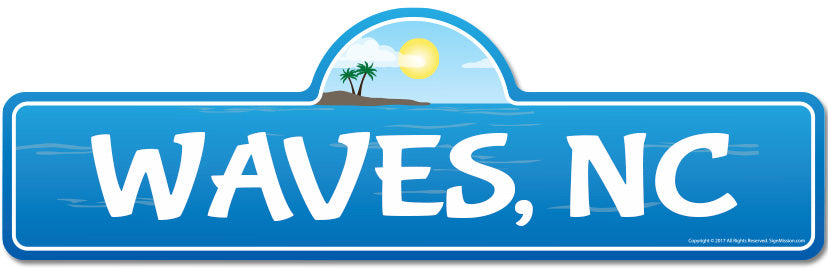 Waves, NC North Carolina Beach Street Sign