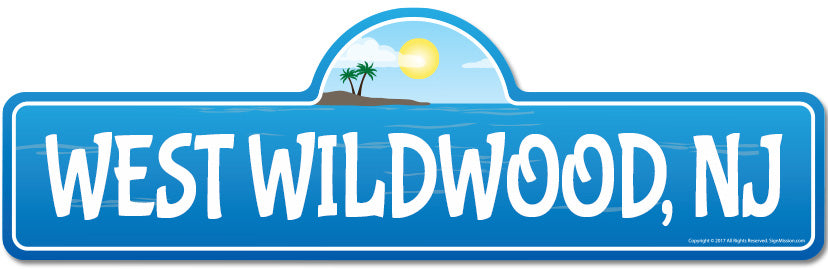 West Wildwood, NJ New Jersey Beach Street Sign