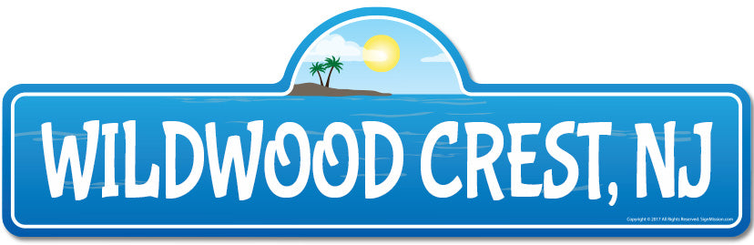 Wildwood Crest, NJ New Jersey Beach Street Sign