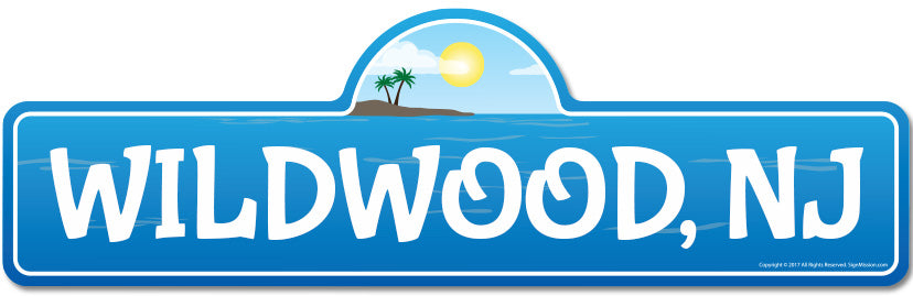 Wildwood, NJ New Jersey Beach Street Sign