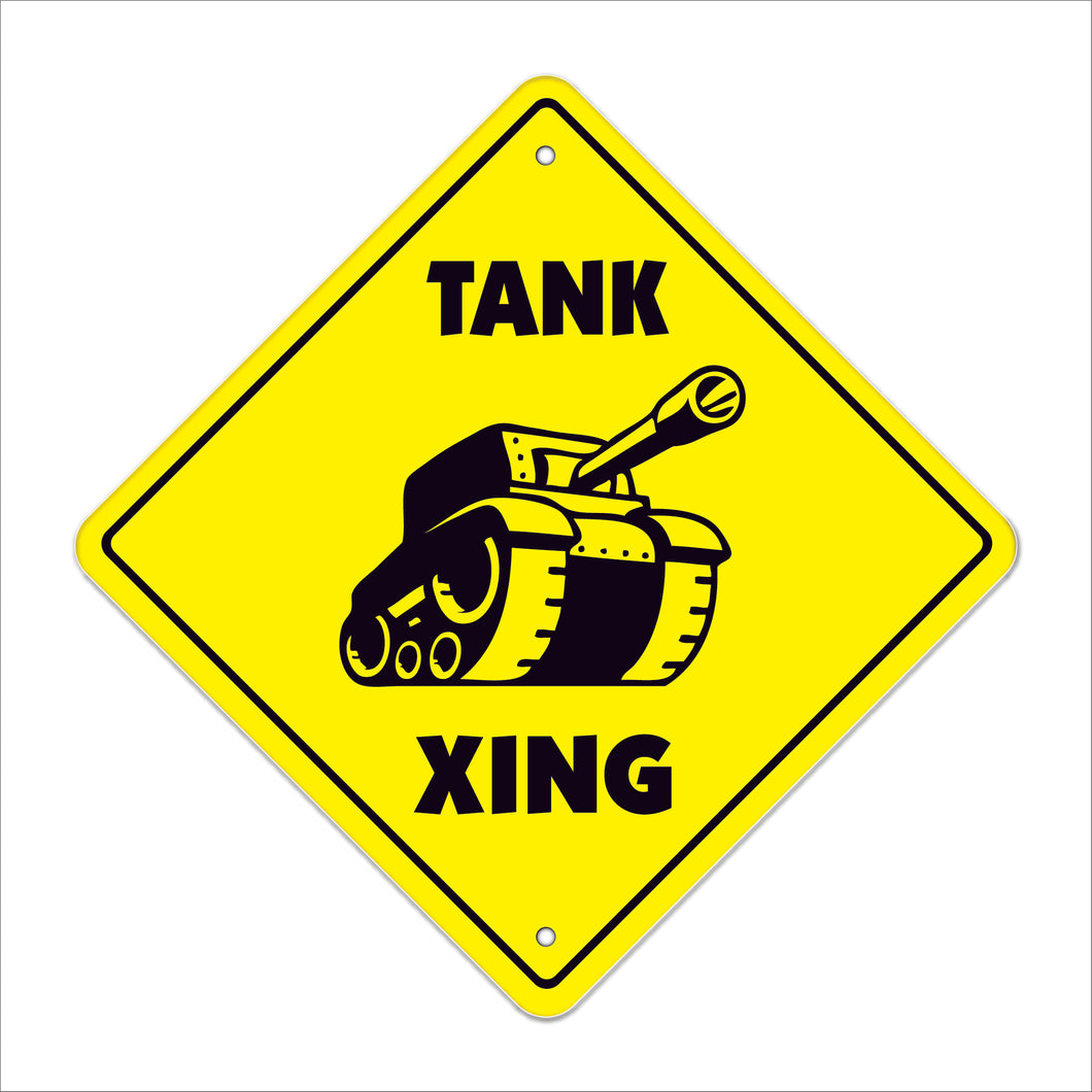 Tank Crossing Sign