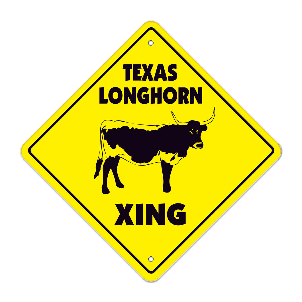 Texas Longhorn Crossing Sign