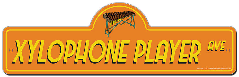 Xylophone Player Street Sign