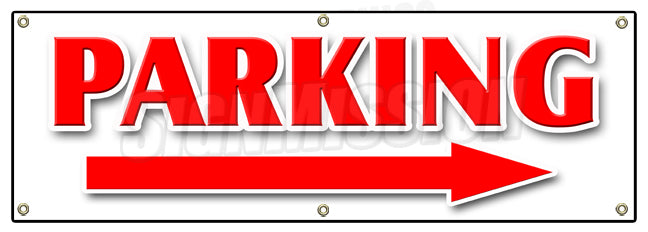 Parking Right Arrow Banner
