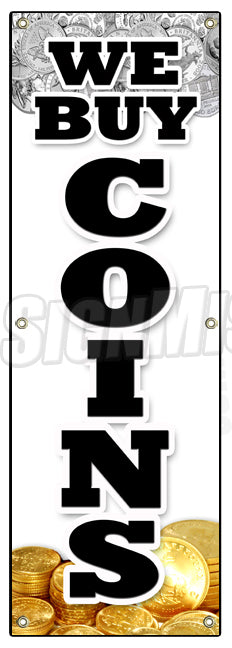 We Buy Coins Vertical Banner