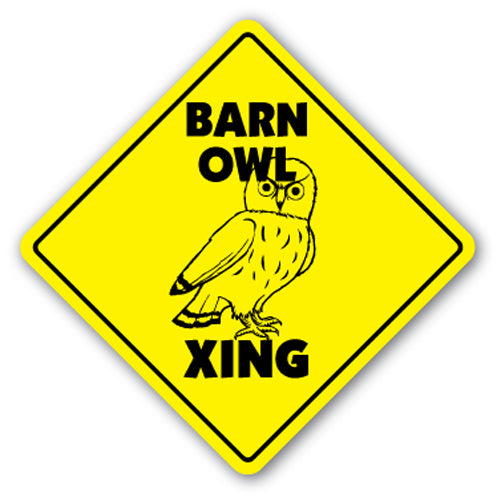 Barn Owl Crossing Vinyl Decal Sticker