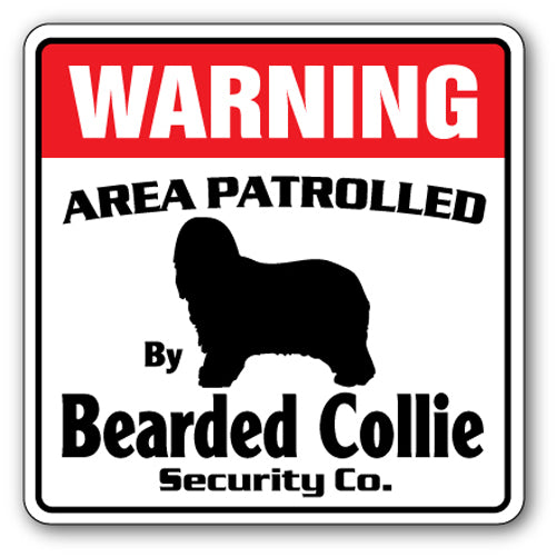 Bearded Collie Security Vinyl Decal Sticker