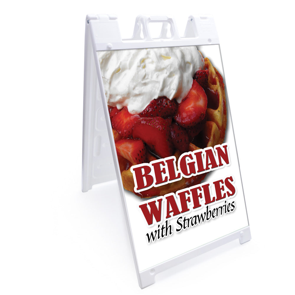Belgian Waffle With Strawberries