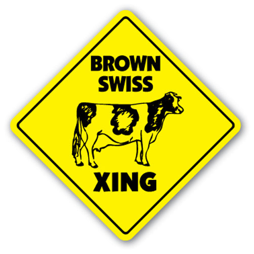 Brown Swiss Crossing Vinyl Decal Sticker